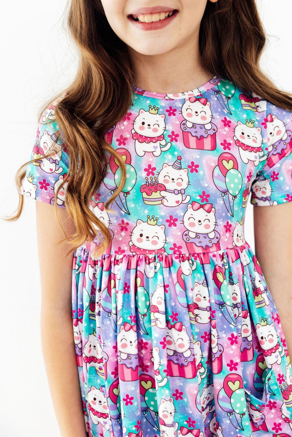 Time to Purr-ty S/S Pocket Twirl Dress 1