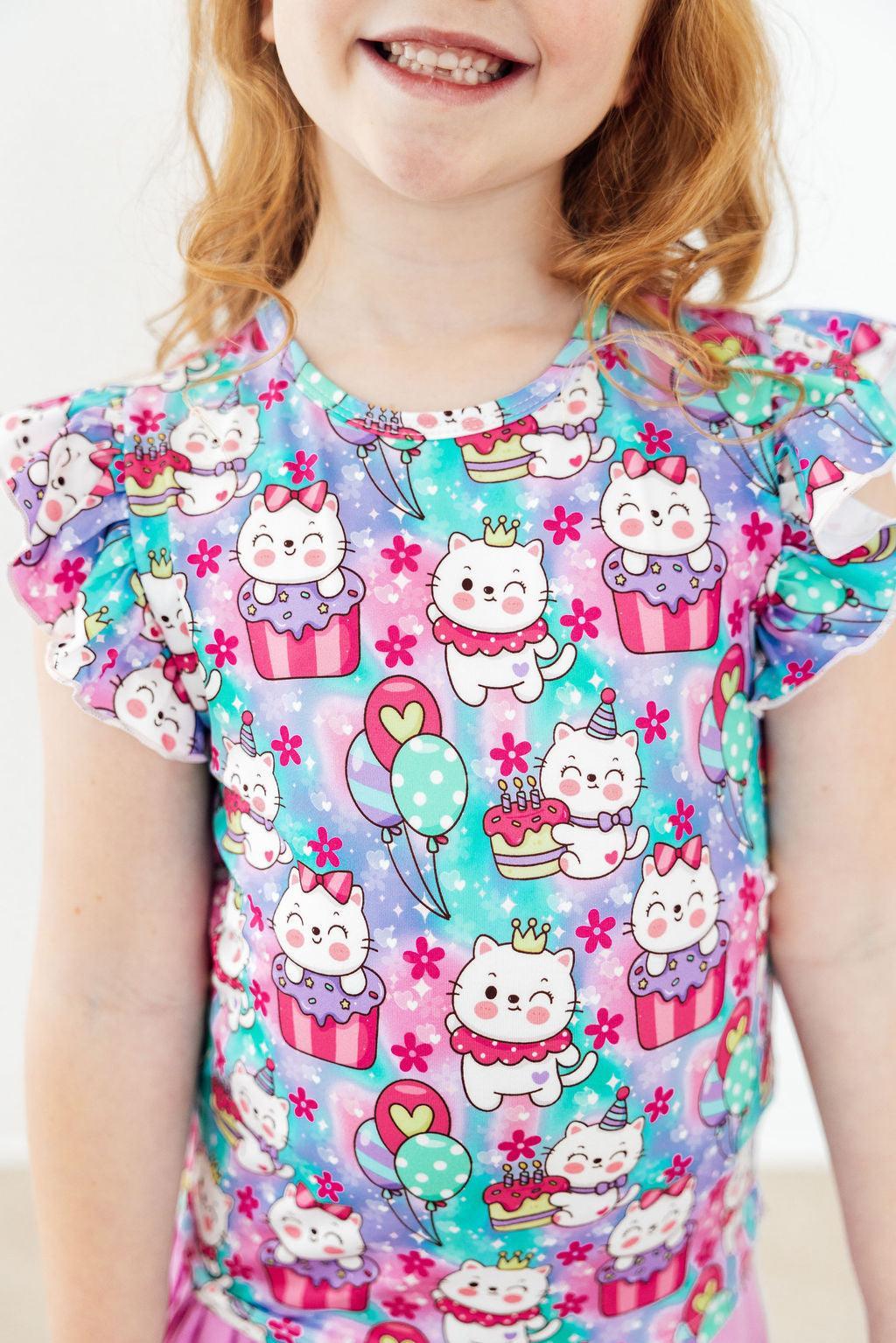 Time To Purr-ty S/S Ruffle Tee 3