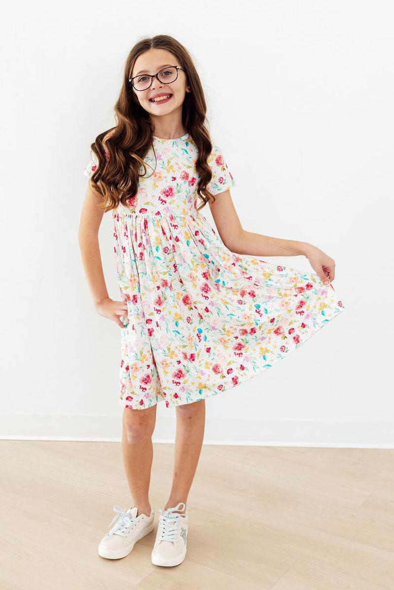 Painted Posies S/S Pocket Twirl Dress 3