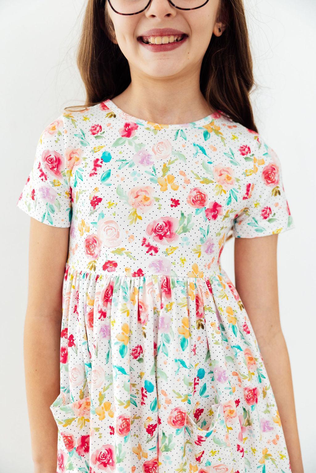 Painted Posies S/S Pocket Twirl Dress 1