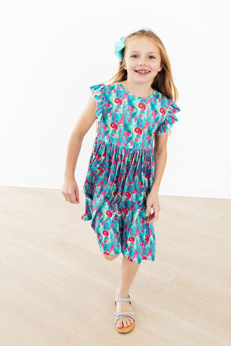 SALE Lovely Llamas Flutter Sleeve Twirl Dress 2