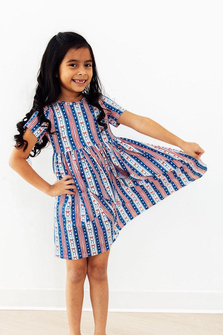 All-American Girl S/S Pocket Twirl Dress 4