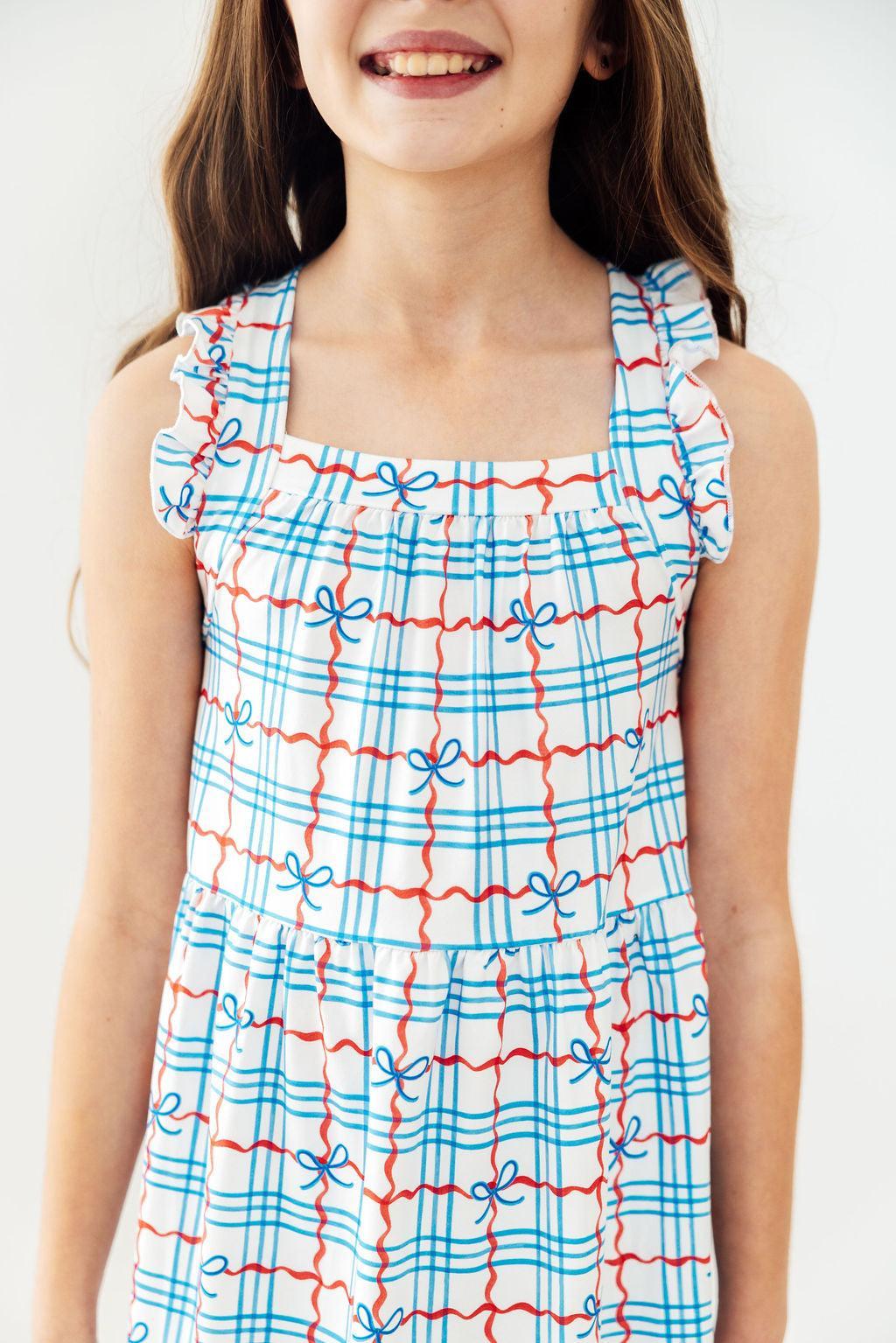 Patriotic Picnic Ruffle Cross Back Dress 2