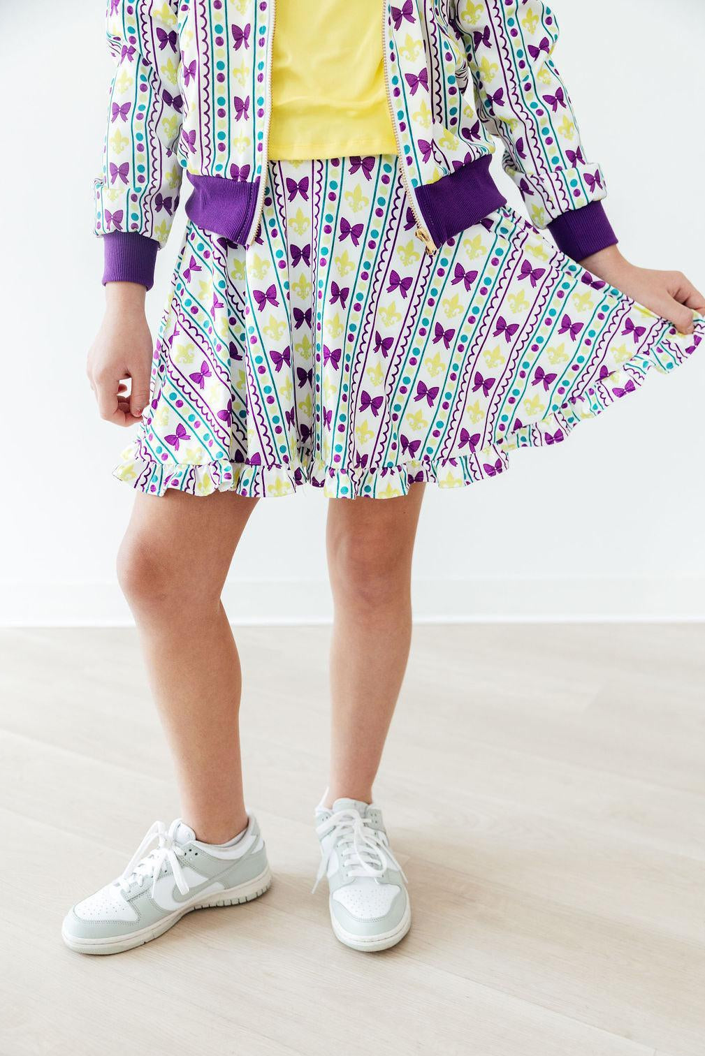 Mardi Gras Ruffle Twirl Skort 1