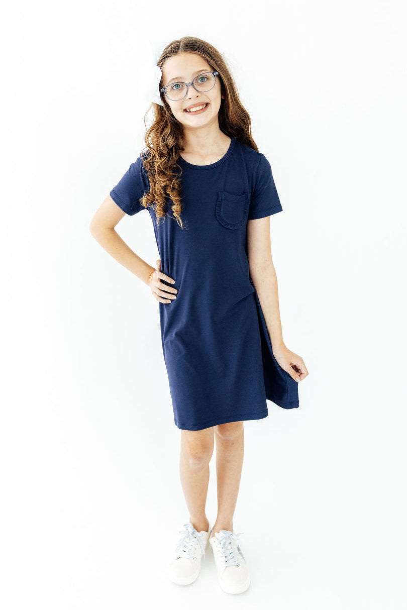 Navy T-Shirt Dress 3
