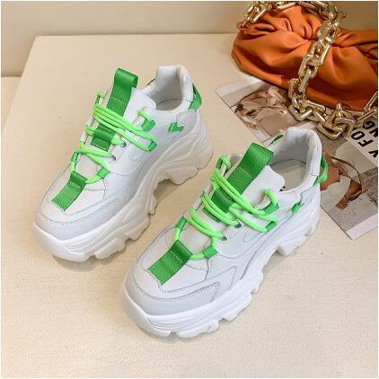 Modern Thick Platform Sneakers White Woman Vulcanize Shoes Luxury Tennis Sneakers Trainers Lace Up Fashion Comfortable Walking Footwear New Lightweight Sneakers 7