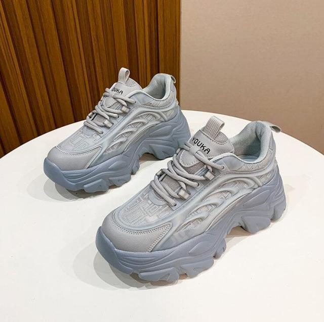 Modern Thick Platform Sneakers White Woman Vulcanize Shoes Luxury Tennis Sneakers Trainers Lace Up Fashion Comfortable Walking Footwear New Lightweight Sneakers 14