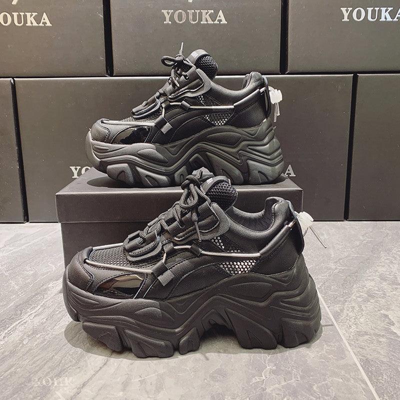 Modern Thick Platform Sneakers White Woman Vulcanize Shoes Luxury Tennis Sneakers Trainers Lace Up Fashion Comfortable Walking Footwear New Lightweight Sneakers 3