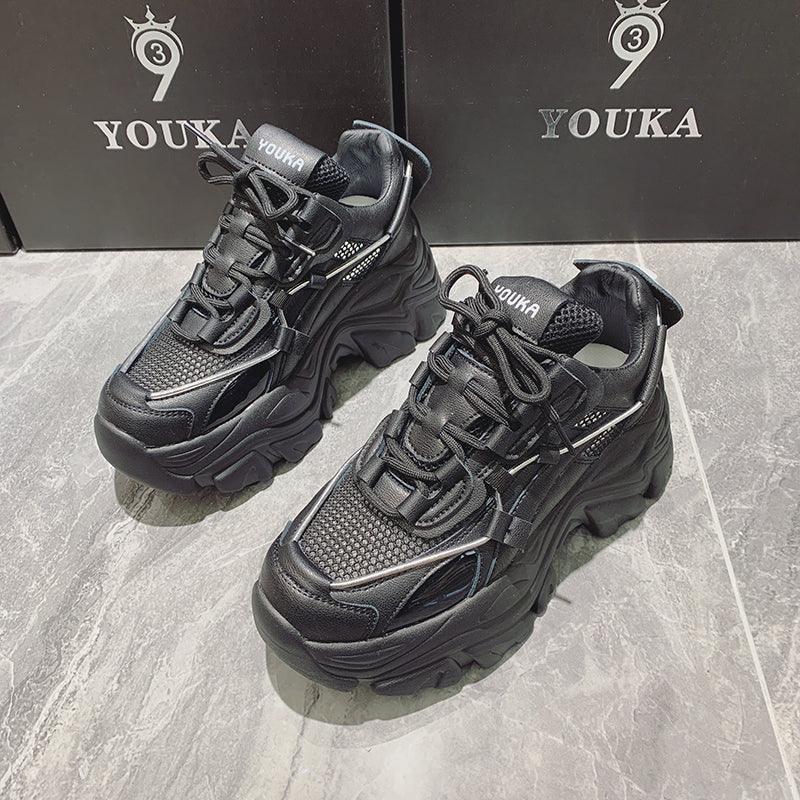 Modern Thick Platform Sneakers White Woman Vulcanize Shoes Luxury Tennis Sneakers Trainers Lace Up Fashion Comfortable Walking Footwear New Lightweight Sneakers 16
