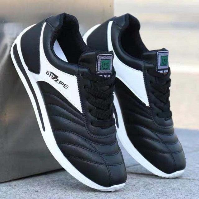 New Men's Fashion Leather Non-Slip White Casual Sports Round Toe Low-Top Comfortable Running High Quality Mens Casual Flat Footwear Classic White Mens Fashion Walking Sneakers 12