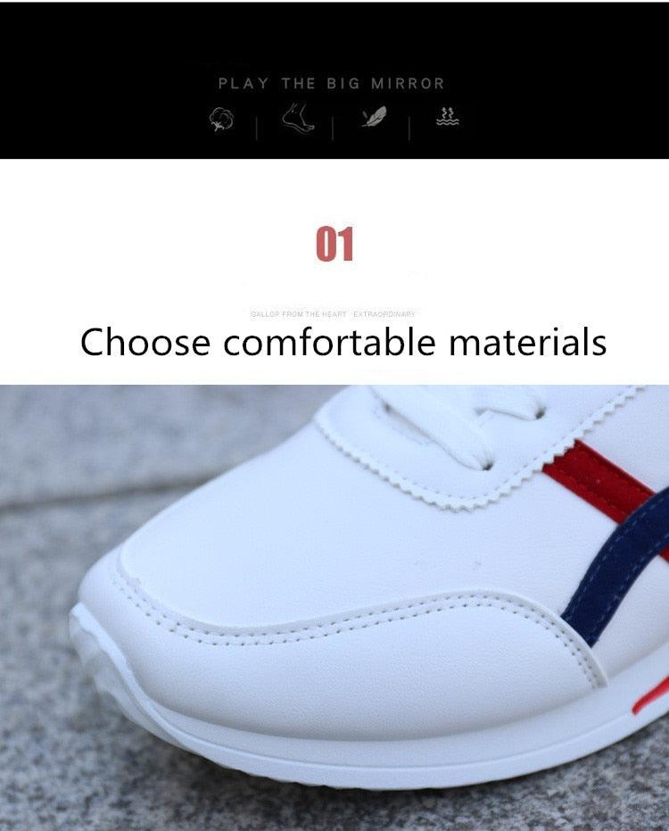 New Men's Fashion Leather Non-Slip White Casual Sports Round Toe Low-Top Comfortable Running High Quality Mens Casual Flat Footwear Classic White Mens Fashion Walking Sneakers 13