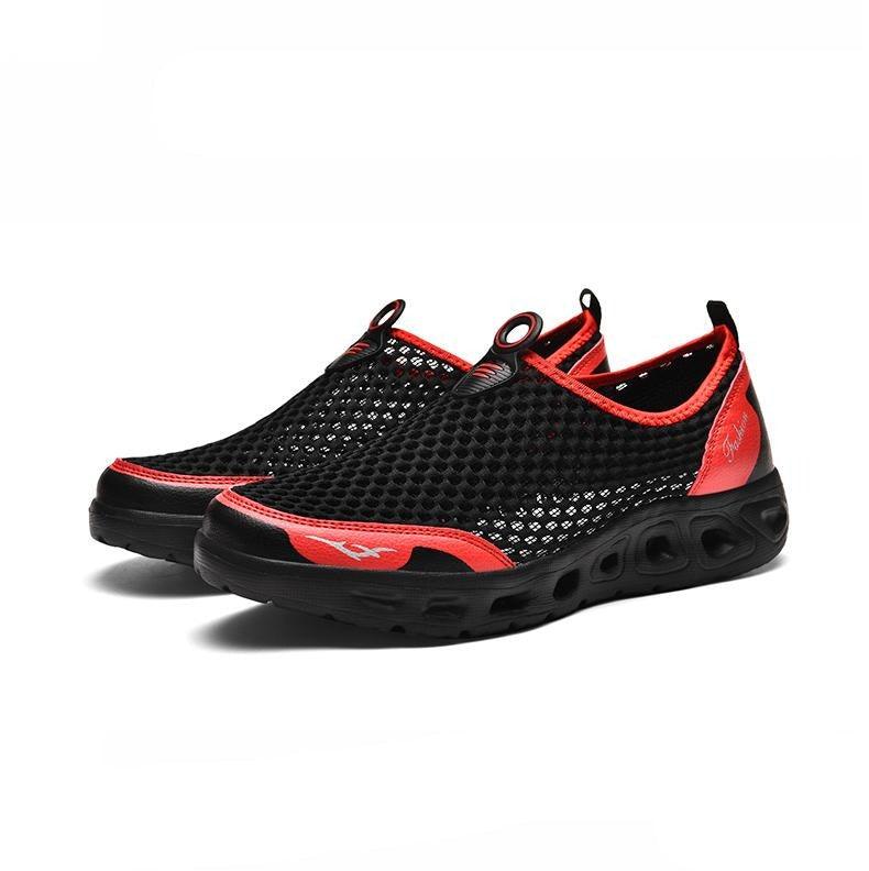New Mesh Mens Aqua Shoes Outdoor Breathable Quick Dry Water Sneakers Light Anti-Skid Sport Footwear Comfortable Mesh Work Shoes Beach Swim Surf Shoes Water Shoes 7