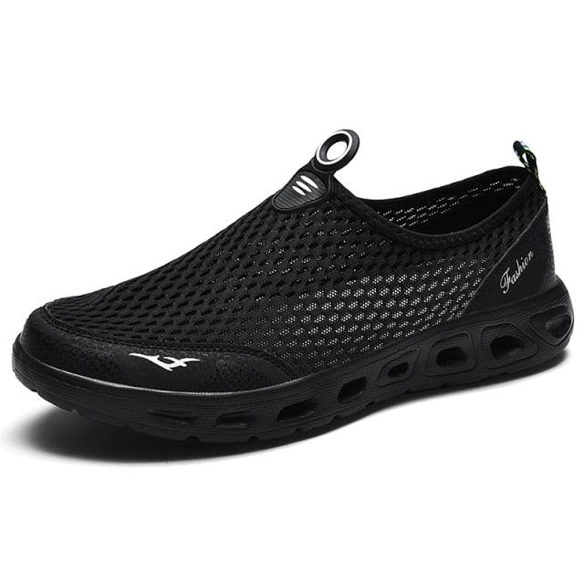 New Mesh Mens Aqua Shoes Outdoor Breathable Quick Dry Water Sneakers Light Anti-Skid Sport Footwear Comfortable Mesh Work Shoes Beach Swim Surf Shoes Water Shoes 8