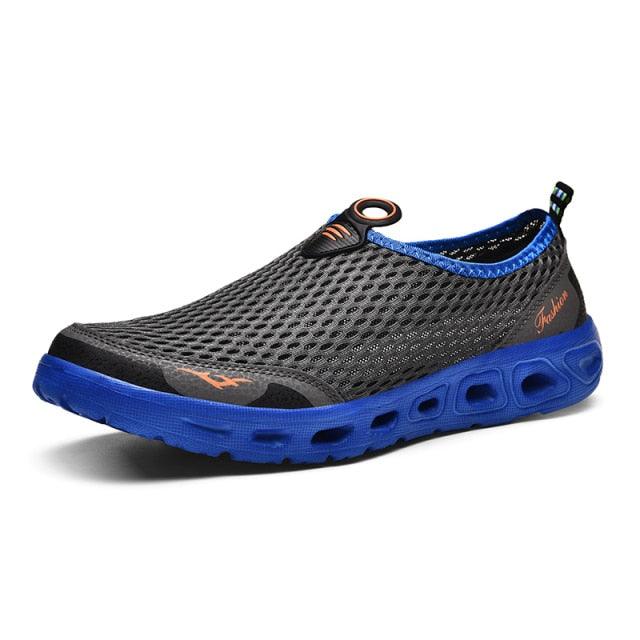 New Mesh Mens Aqua Shoes Outdoor Breathable Quick Dry Water Sneakers Light Anti-Skid Sport Footwear Comfortable Mesh Work Shoes Beach Swim Surf Shoes Water Shoes 6