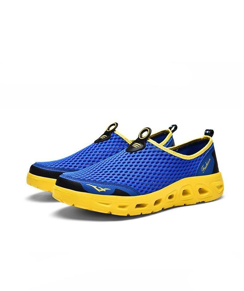 New Mesh Mens Aqua Shoes Outdoor Breathable Quick Dry Water Sneakers Light Anti-Skid Sport Footwear Comfortable Mesh Work Shoes Beach Swim Surf Shoes Water Shoes 15
