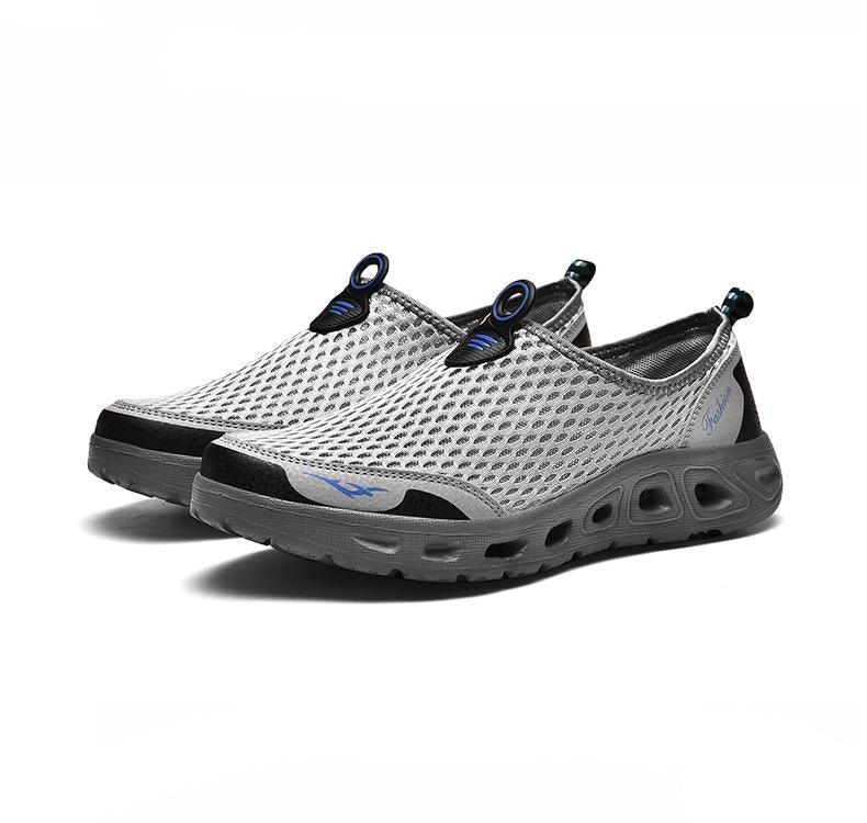 New Mesh Mens Aqua Shoes Outdoor Breathable Quick Dry Water Sneakers Light Anti-Skid Sport Footwear Comfortable Mesh Work Shoes Beach Swim Surf Shoes Water Shoes 2