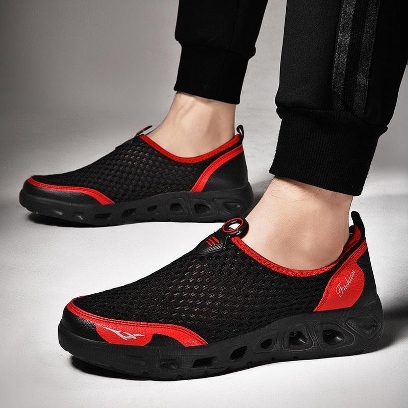 New Mesh Mens Aqua Shoes Outdoor Breathable Quick Dry Water Sneakers Light Anti-Skid Sport Footwear Comfortable Mesh Work Shoes Beach Swim Surf Shoes Water Shoes 1