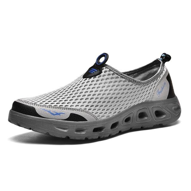 New Mesh Mens Aqua Shoes Outdoor Breathable Quick Dry Water Sneakers Light Anti-Skid Sport Footwear Comfortable Mesh Work Shoes Beach Swim Surf Shoes Water Shoes 16