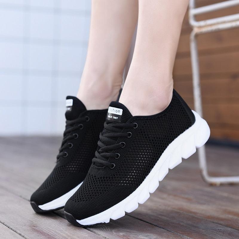 New Mesh Womens Sneakers Breathable Flat Shoes Women Lightweight Sports Non-slip Running Footwear Fashionable Breathable And Non-Slip Walking Shoes For Women 23