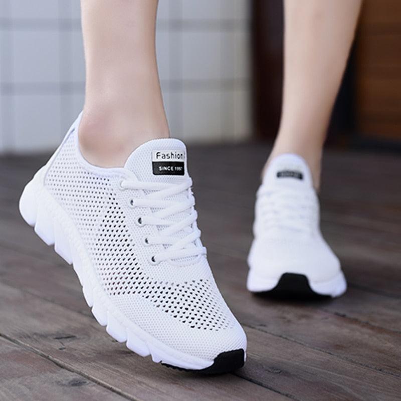New Mesh Womens Sneakers Breathable Flat Shoes Women Lightweight Sports Non-slip Running Footwear Fashionable Breathable And Non-Slip Walking Shoes For Women 1