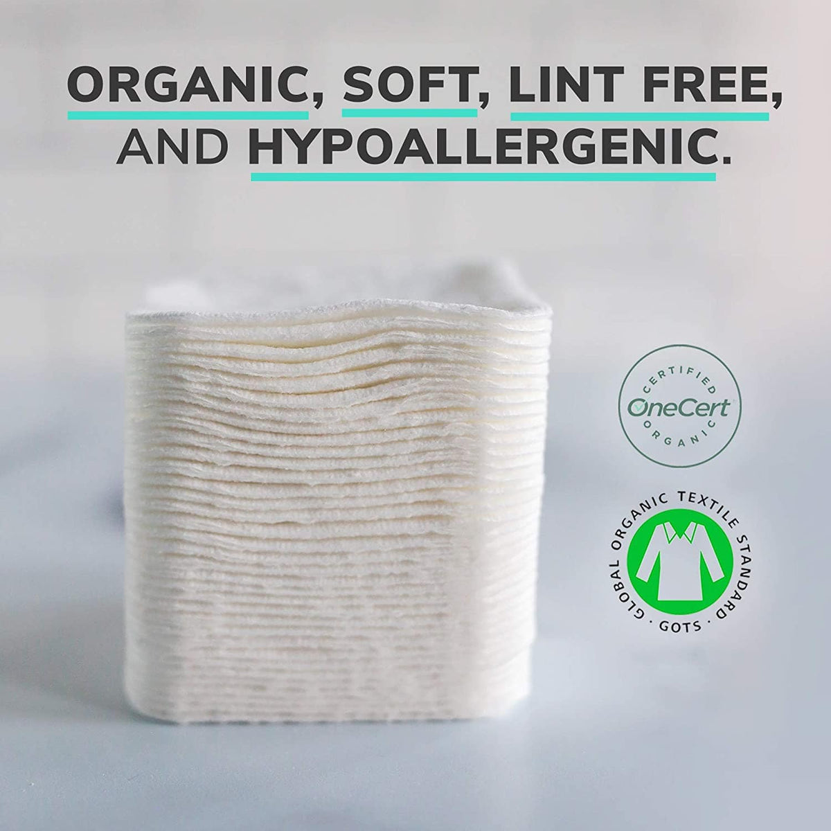 NOLEO Organic Cotton Pads - XL 3.54"x4.33" 4