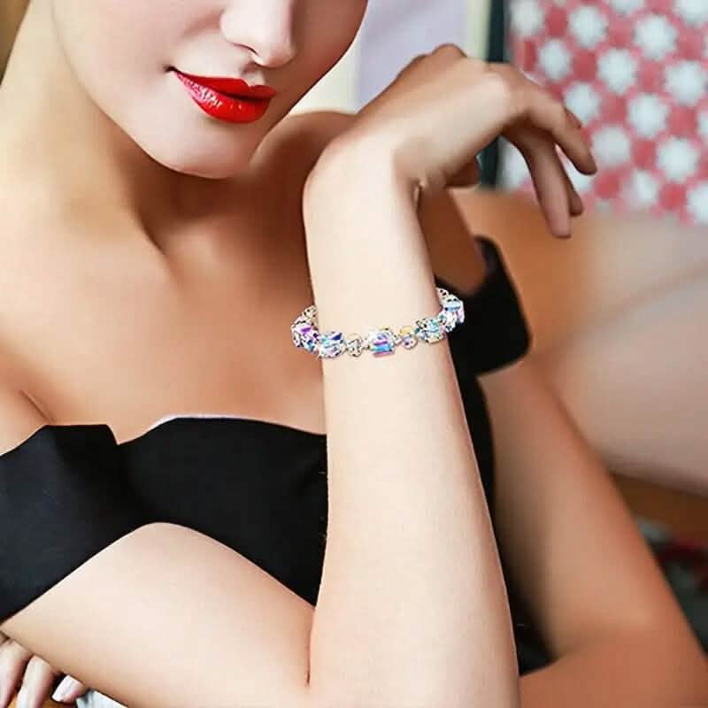 Northern Lights Artificial Crystal Bracelet 7"+ 2" Extension Chain 8