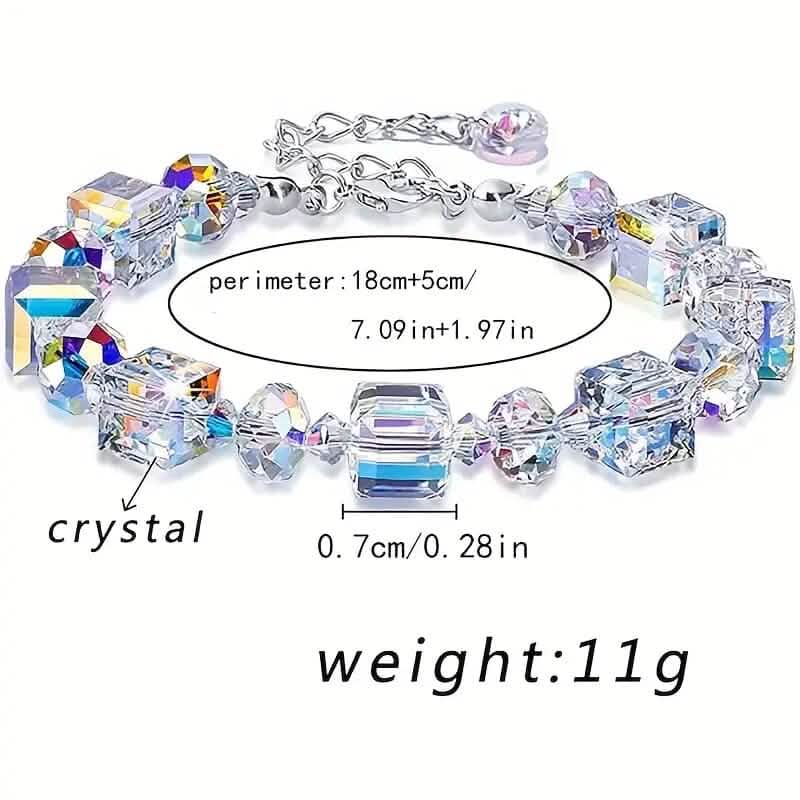 Northern Lights Artificial Crystal Bracelet 7"+ 2" Extension Chain 3