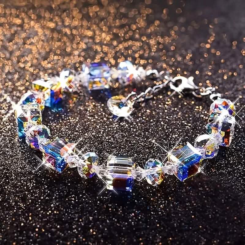 Northern Lights Artificial Crystal Bracelet 7"+ 2" Extension Chain 6