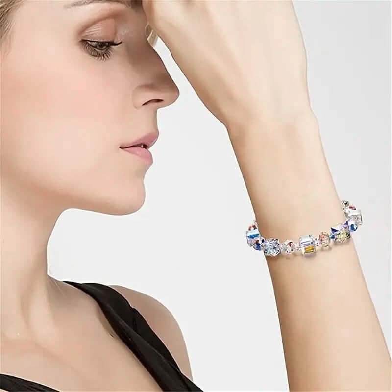 Northern Lights Artificial Crystal Bracelet 7"+ 2" Extension Chain 7