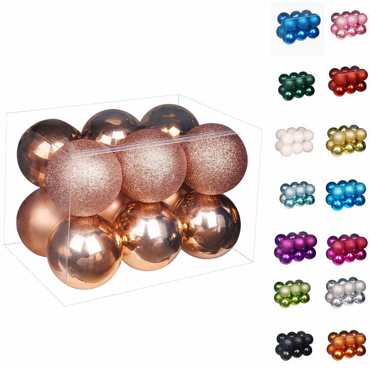 Emopeak 12Pcs Shatterproof Christmas Balls Ornaments 4 Style Multi Color 1