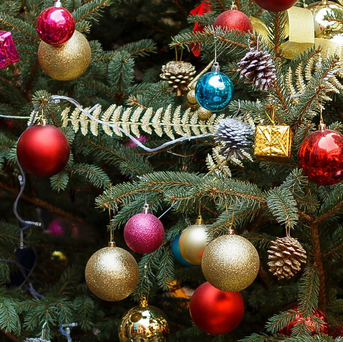 Emopeak 12Pcs Shatterproof Christmas Balls Ornaments 4 Style Multi Color 7