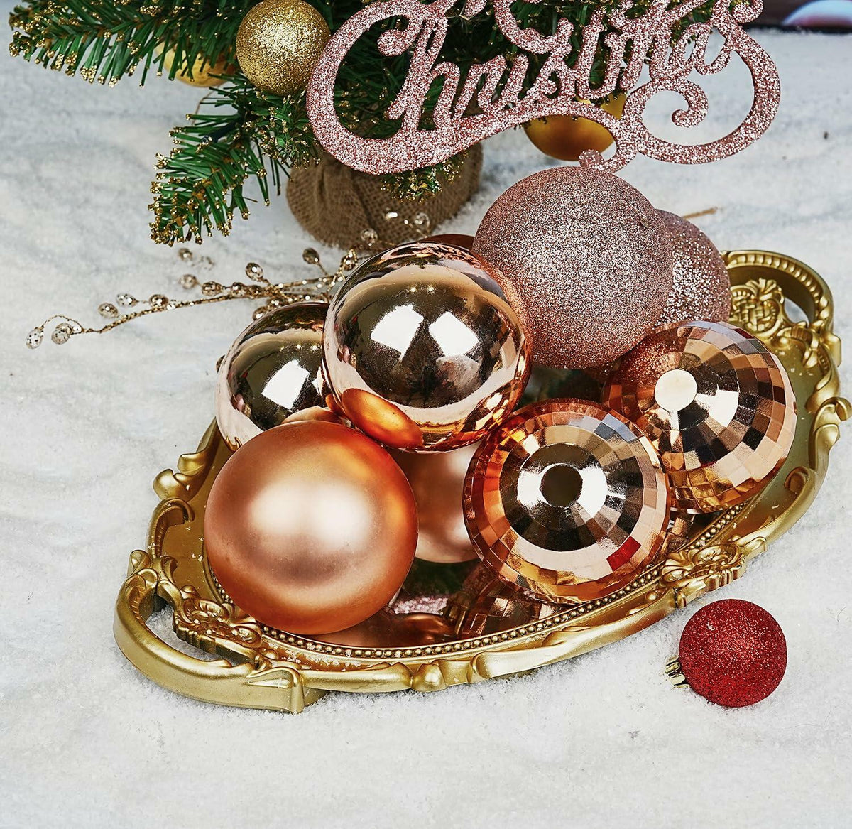 Emopeak 12Pcs Shatterproof Christmas Balls Ornaments 4 Style Multi Color 2