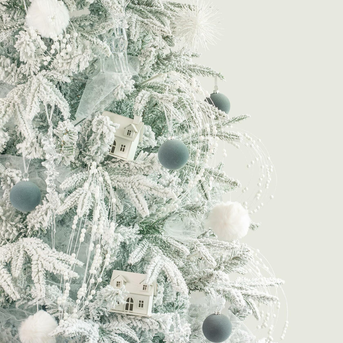KI Store Velvet Christmas Balls Lux Gray 25pcs Flocked Xmas Tree Decor 3