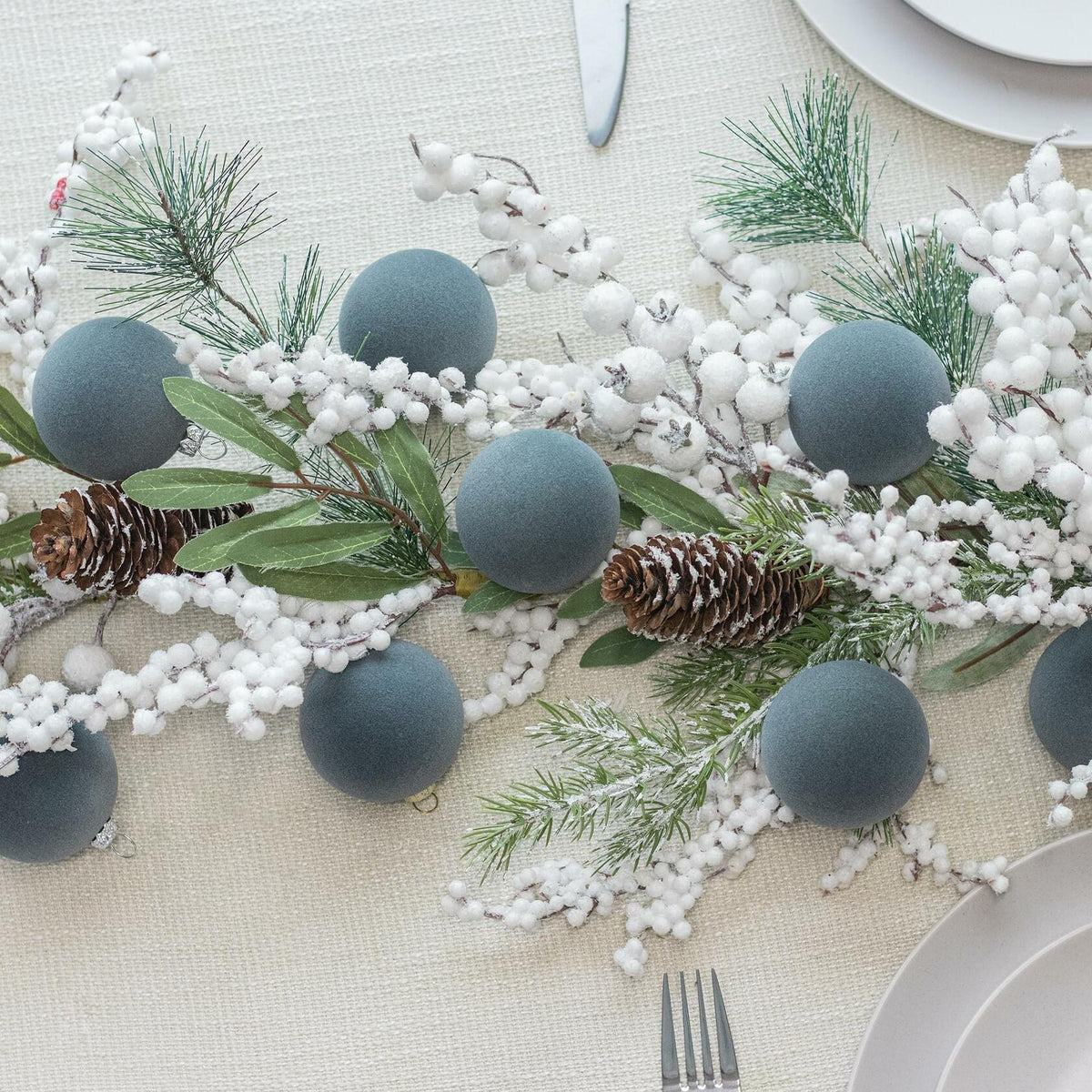 KI Store Velvet Christmas Balls Lux Gray 25pcs Flocked Xmas Tree Decor 6