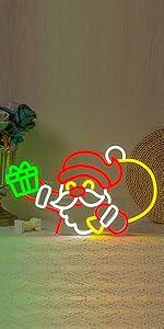 SUYUZUR Santa Claus Neon Sign Christmas LED Light Colorful Wall Decor 1