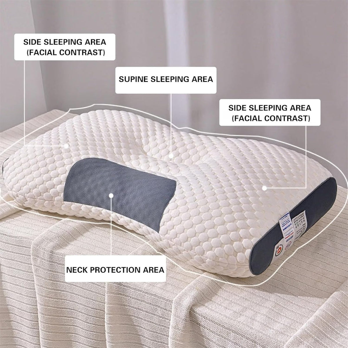 Knitted Antibacterial Cotton Massage Neck Pillow with Removable Cover 2