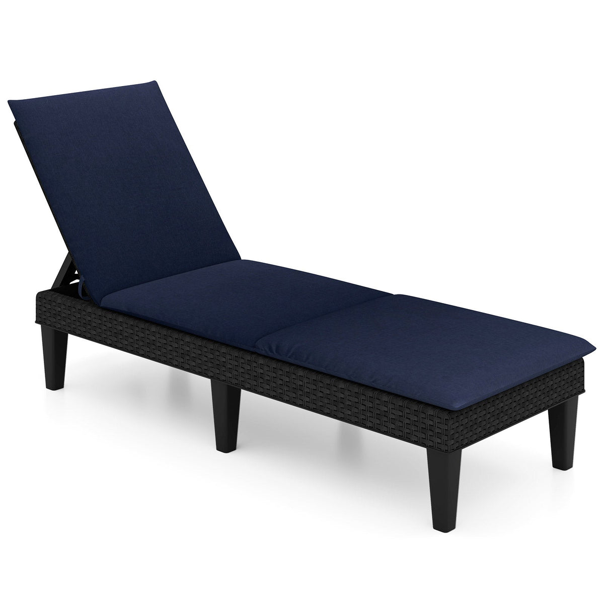 Patio Lounge Chair 3-Position Adjustable Backrest and Cushion 8