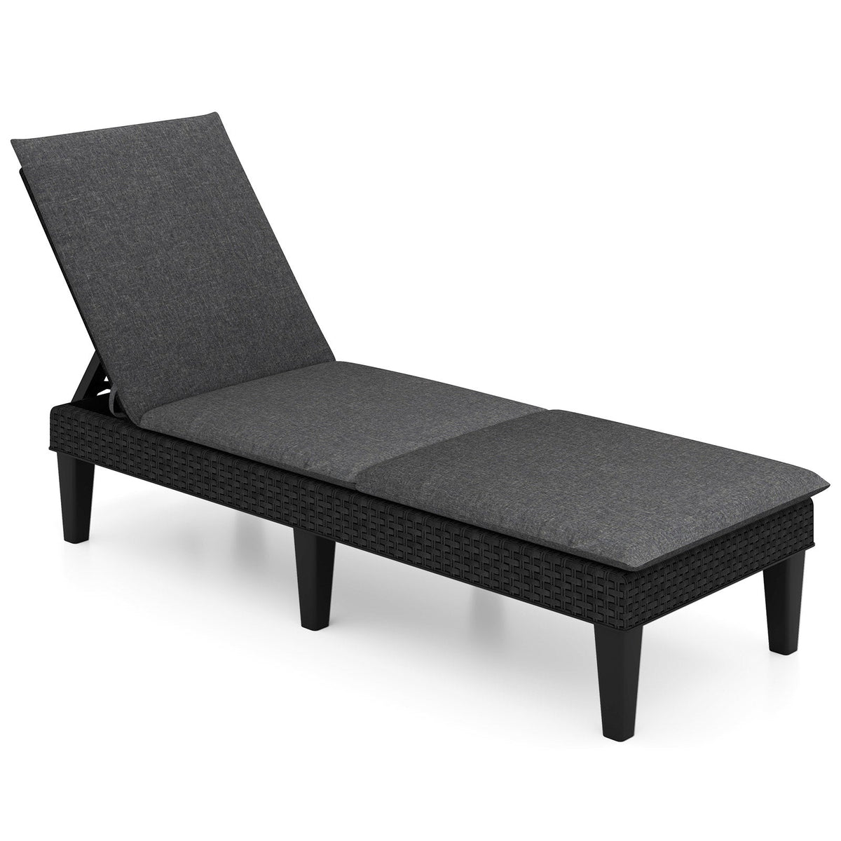 Patio Lounge Chair 3-Position Adjustable Backrest and Cushion 6