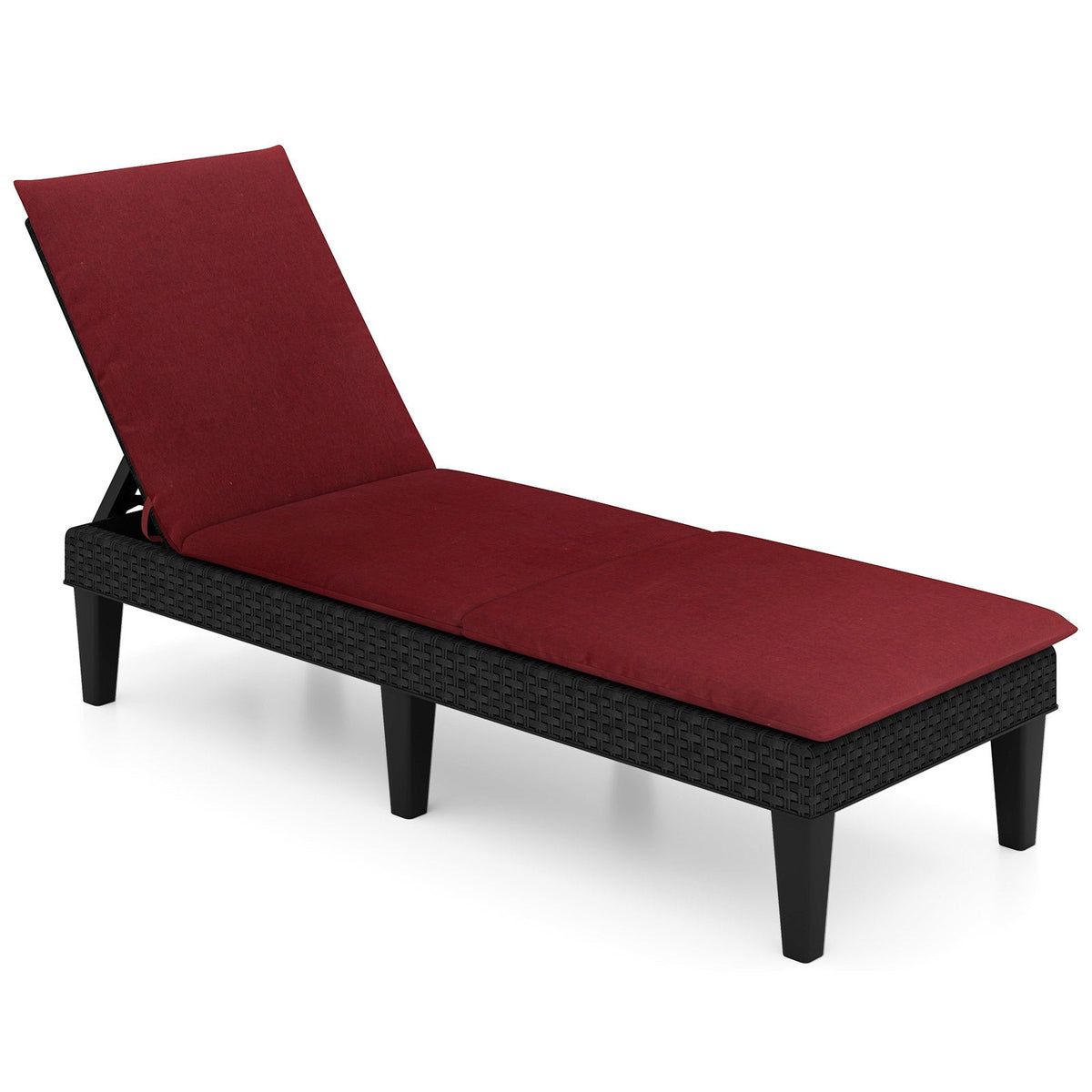 Patio Lounge Chair 3-Position Adjustable Backrest and Cushion 10