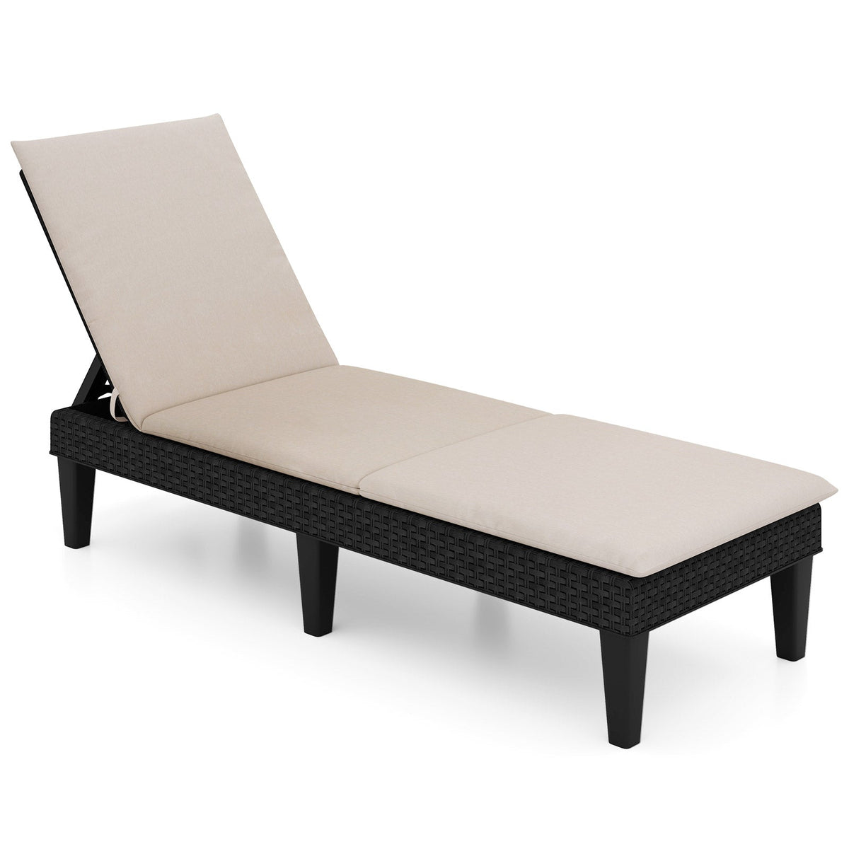 Patio Lounge Chair 3-Position Adjustable Backrest and Cushion 7