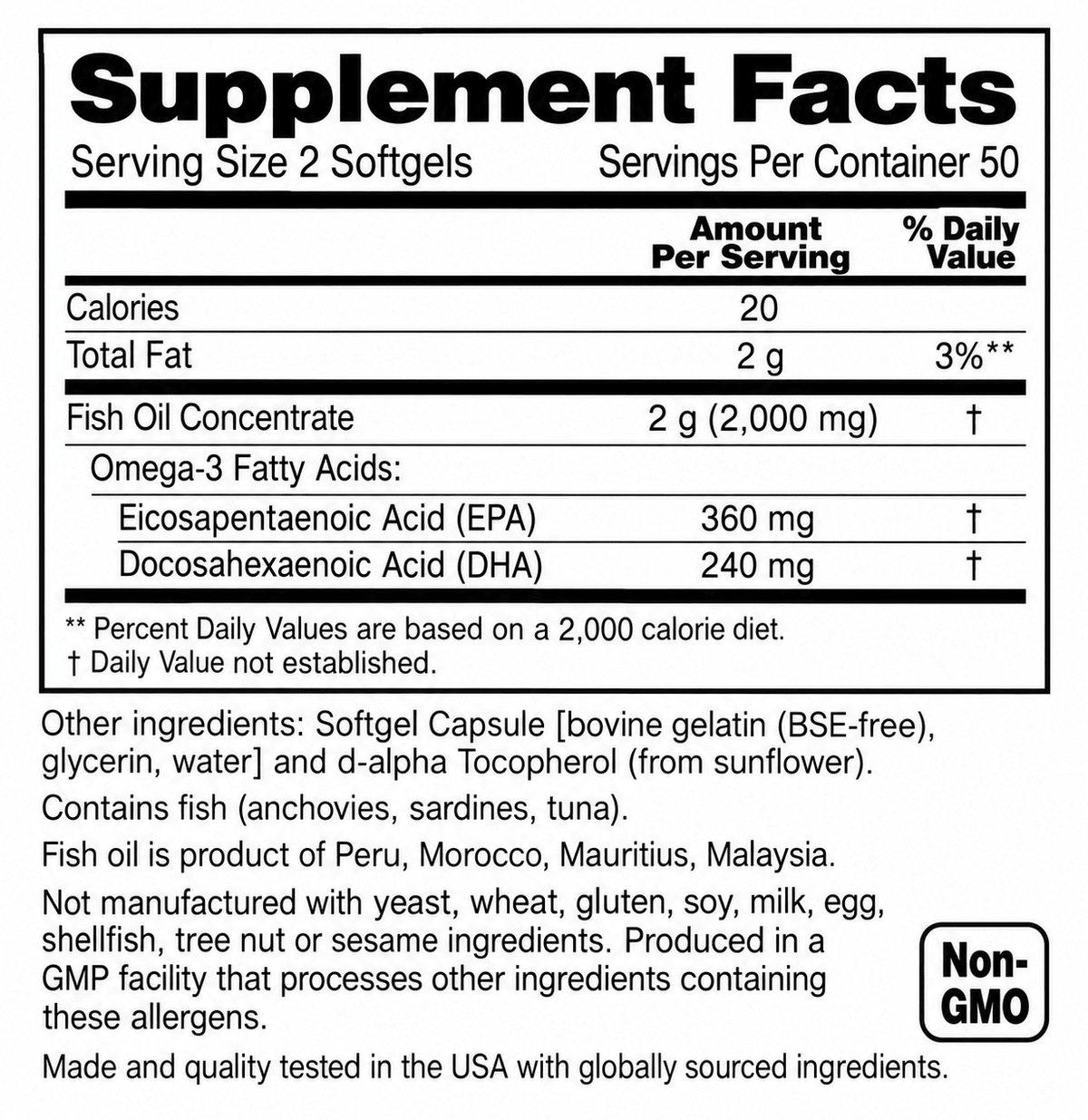 Penta Vitals Omega-3 Fish Oil 1000mg – EPA & DHA | 100 Softgels 3