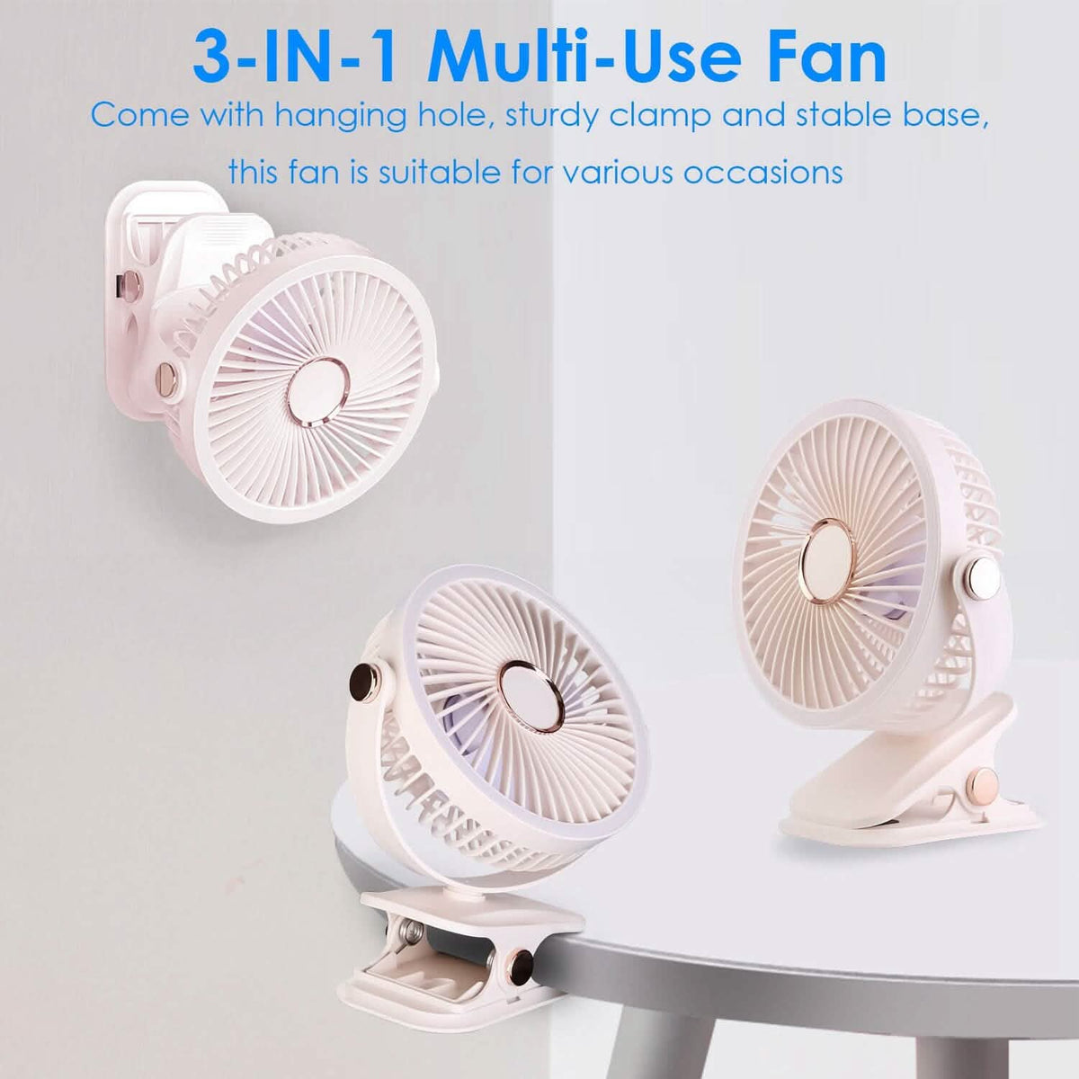 Portable Quiet Rechargeable Clip-On Fan 9