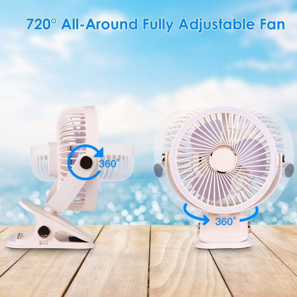 Portable Quiet Rechargeable Clip-On Fan 8