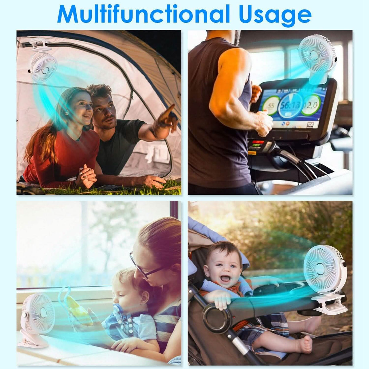 Portable Quiet Rechargeable Clip-On Fan 13
