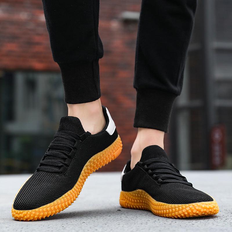 Men's Black Sneakers Mesh Breathable Shoes Male Fashion Black Athletic Footwear Flat Casual Walking Shoes Breathable Casual Shoes Couple Fashion Lace Up Mens Sneakers 6