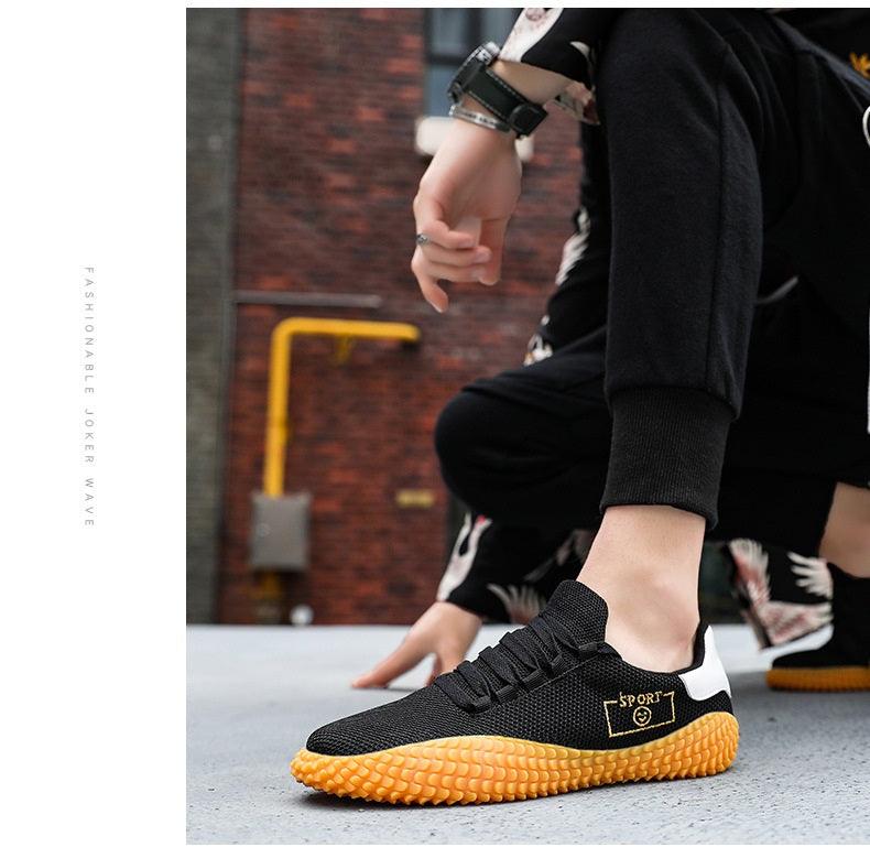 Men's Black Sneakers Mesh Breathable Shoes Male Fashion Black Athletic Footwear Flat Casual Walking Shoes Breathable Casual Shoes Couple Fashion Lace Up Mens Sneakers 11