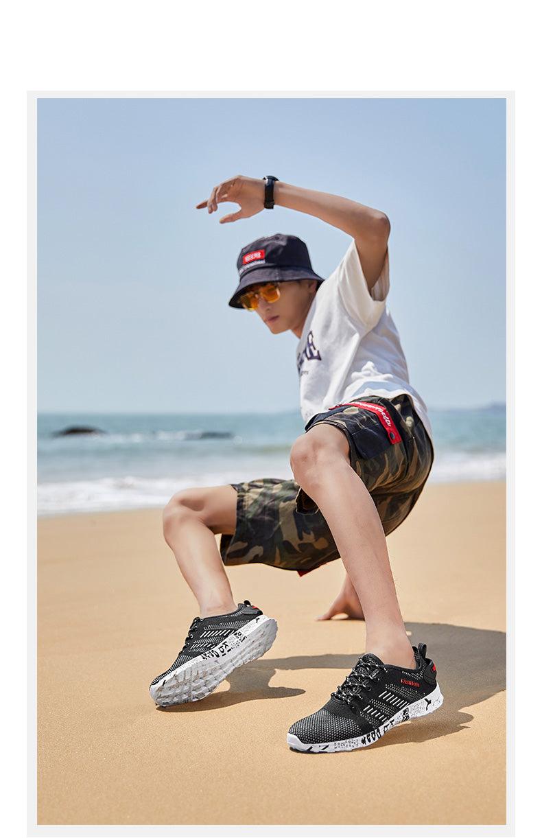 Summer Sport Mens Casual Workout Shoes Air Mesh Sneakers Fashion Foam Footwear Black Beach Water Fisherman Breathable Men Jogging Tennis Sport Sneakers 28