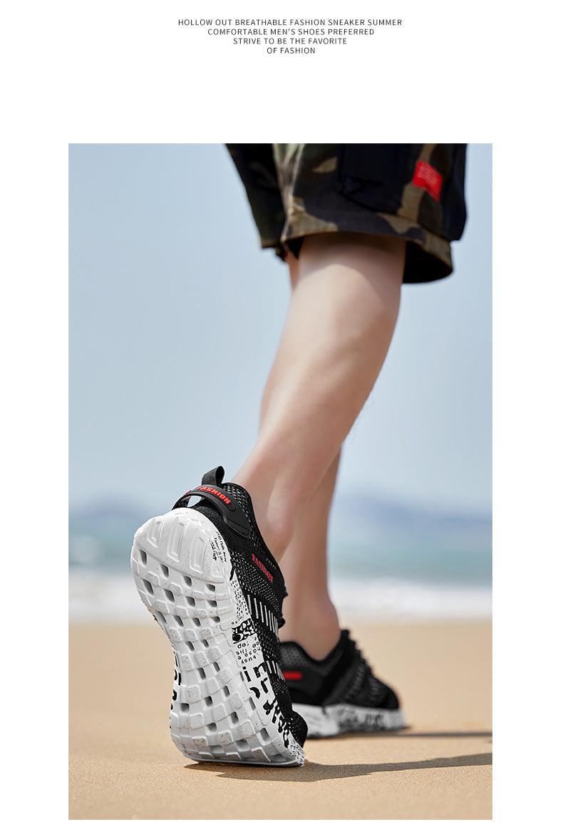 Summer Sport Mens Casual Workout Shoes Air Mesh Sneakers Fashion Foam Footwear Black Beach Water Fisherman Breathable Men Jogging Tennis Sport Sneakers 25