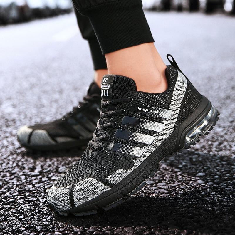 Running Mens Sport Elegant Sneakers Air Cushion Sneakers Lace Up Low Top Jogging Shoes Man Athletic Footwear Breathable Comfortable Athletic Running Sneakers 98