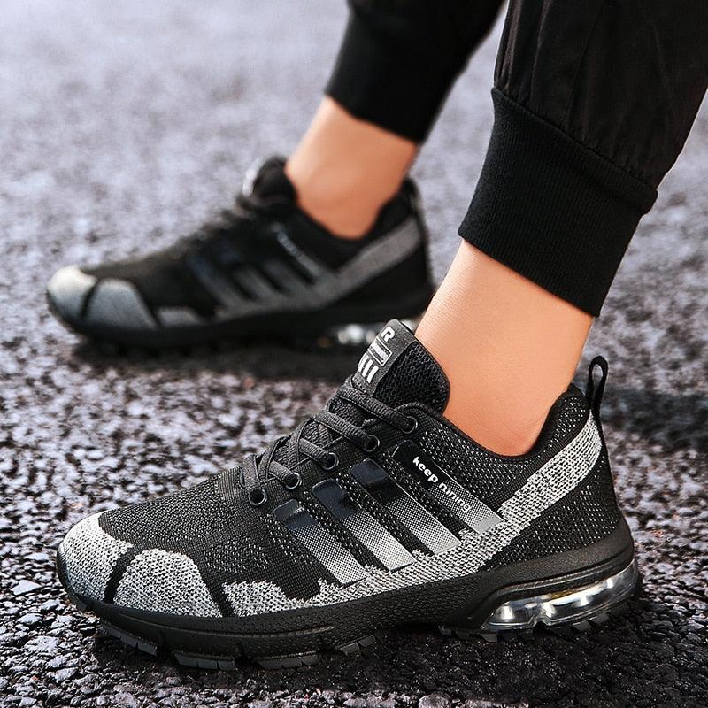 Running Mens Sport Elegant Sneakers Air Cushion Sneakers Lace Up Low Top Jogging Shoes Man Athletic Footwear Breathable Comfortable Athletic Running Sneakers 85